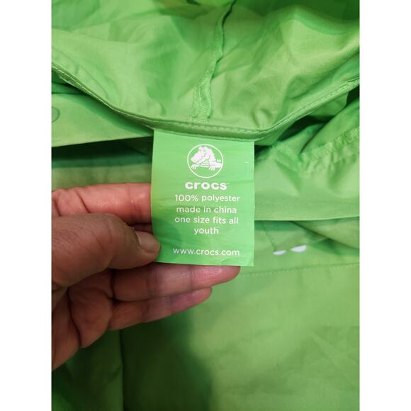 Crocs Youth‎ Green Packable Poncho Rain Jacket One Size Outdoor Festival - Picture 6 of 8